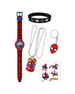 Relógio digital em bola e acessórios Spiderman