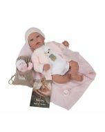 Bebé Reborn lare 45 cm c/Manta, bolsa e peluche