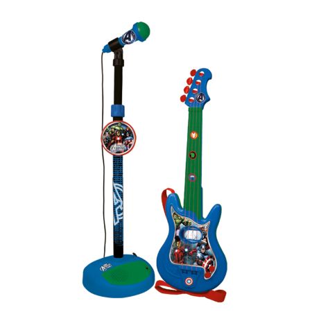 Conjunto guitarra e microfone Avengers