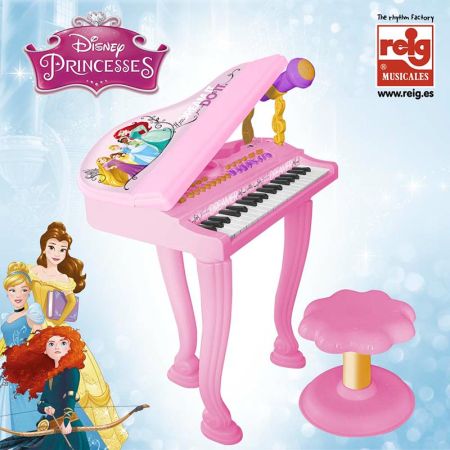 Piano de cauda com banquinho Princesas da Disney