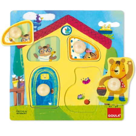 Puzzle casa familia dos ursos madeira