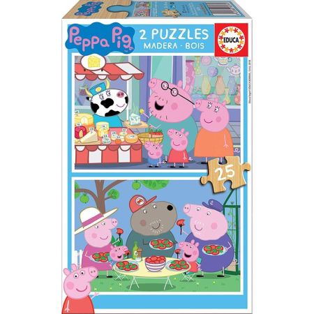 Educa Puzzle Madeira 2x25 Peppa Pig