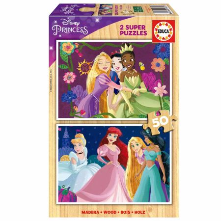 Educa puzzle madera 2x50 Disney Princess