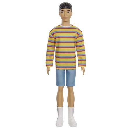 Boneco Ken Fashionista Asiático camiseta às riscas