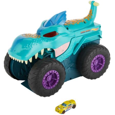 Pista Hot Wheels Monster Trucks Rex mastiga carros