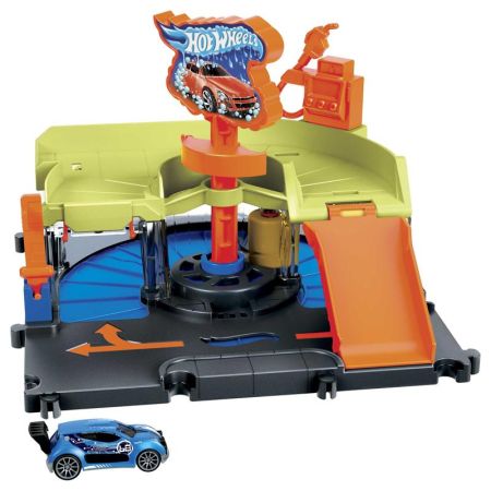 Pista Hot Wheels City lavagem automática