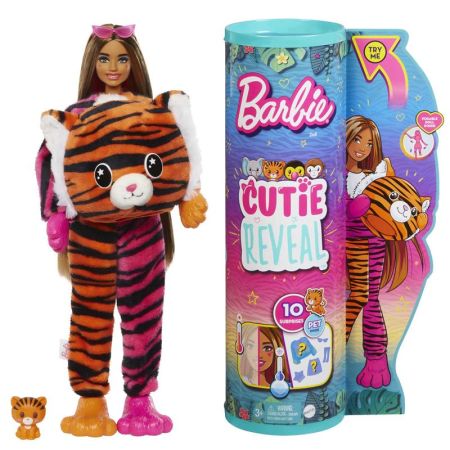 Boneca Barbie Cutie Reveal amigos da selva Tigre