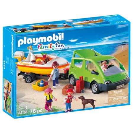 Playmobil Family Fun carro familiar com barco