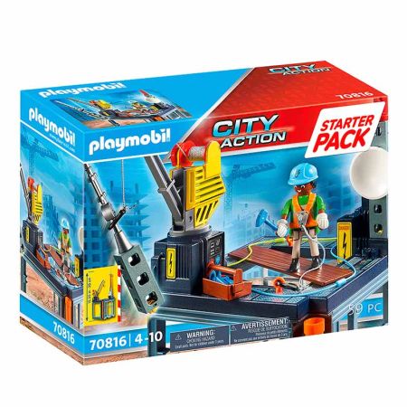 Playmobil starter pack construção com guindaste