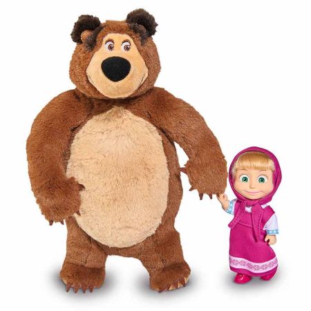 Boneca Masha 12 cm com Peluche Urso