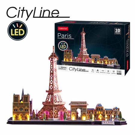 Puzle 3D City Line LED: París
