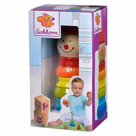 Palhaço empilhavel de madeira Eichhorn