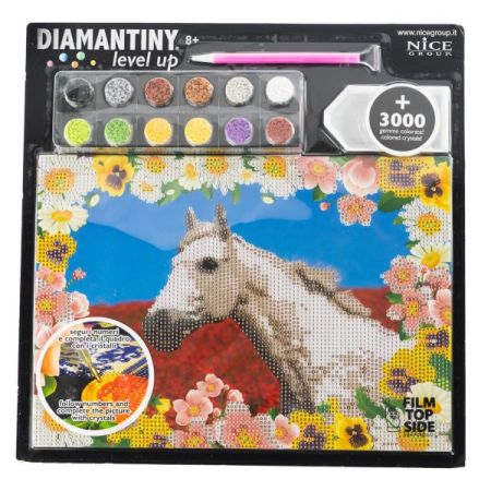 Diamantiny pintar com diamantes cavalo branco