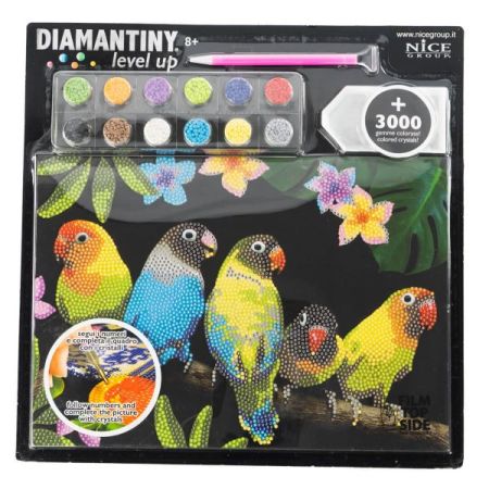 Diamantiny pintar com diamantes pássaros