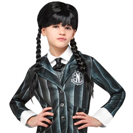 Peruca infantil Wednesday Addams