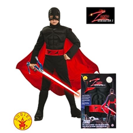 Disfarce Zorro musculoso geração Z infantil