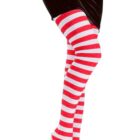 Meias Riscas Branco/Vermelho Infantil Rubies T/M