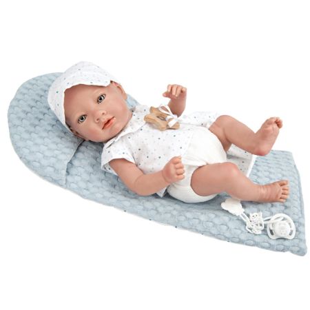 Bebé Reborn 38 cm Claudio c/colchão para berço