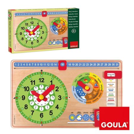 Relógio Calendário madeira