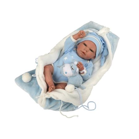 Bebé Reborn Carlos 40cm c/ Manta e Peluche