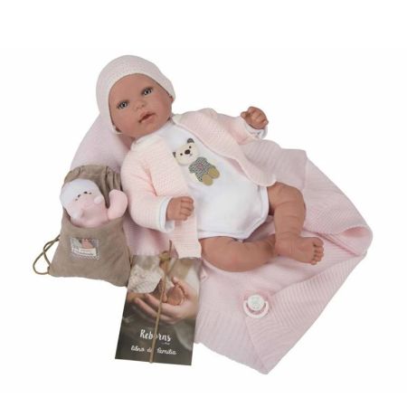 Bebé Reborn lare 45 cm c/Manta, bolsa e peluche
