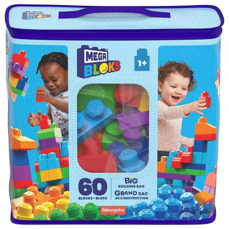Mega Bloks mega bolsa 60 peças azul